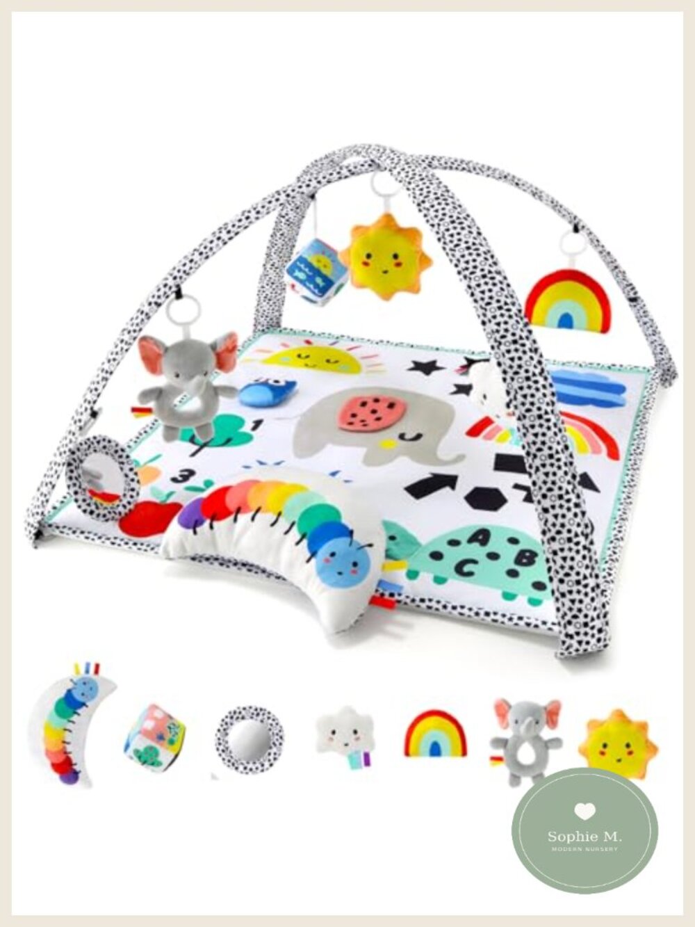 Unisex Baby Play Gym & 7-in-1 Play Mat Tummy Time Sensory Toy